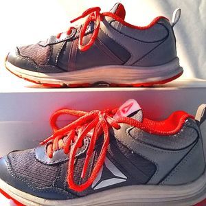 3/$25 Reebok, kids size 1, gray/orange